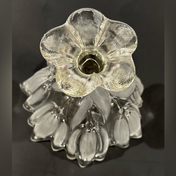 Mikasa Crystal Pedestal Tulips Satin Frosted Glass Footed Bowl 7" - Picture 9 of 9